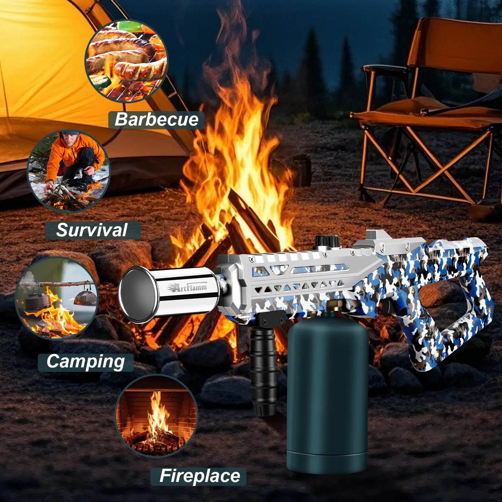 Unleash Your Inner Chef with the ARTFLAMM Powerful Propane Torch Gun – The Ultimate Multi-Use Tool for Campfires, BBQs, and More!