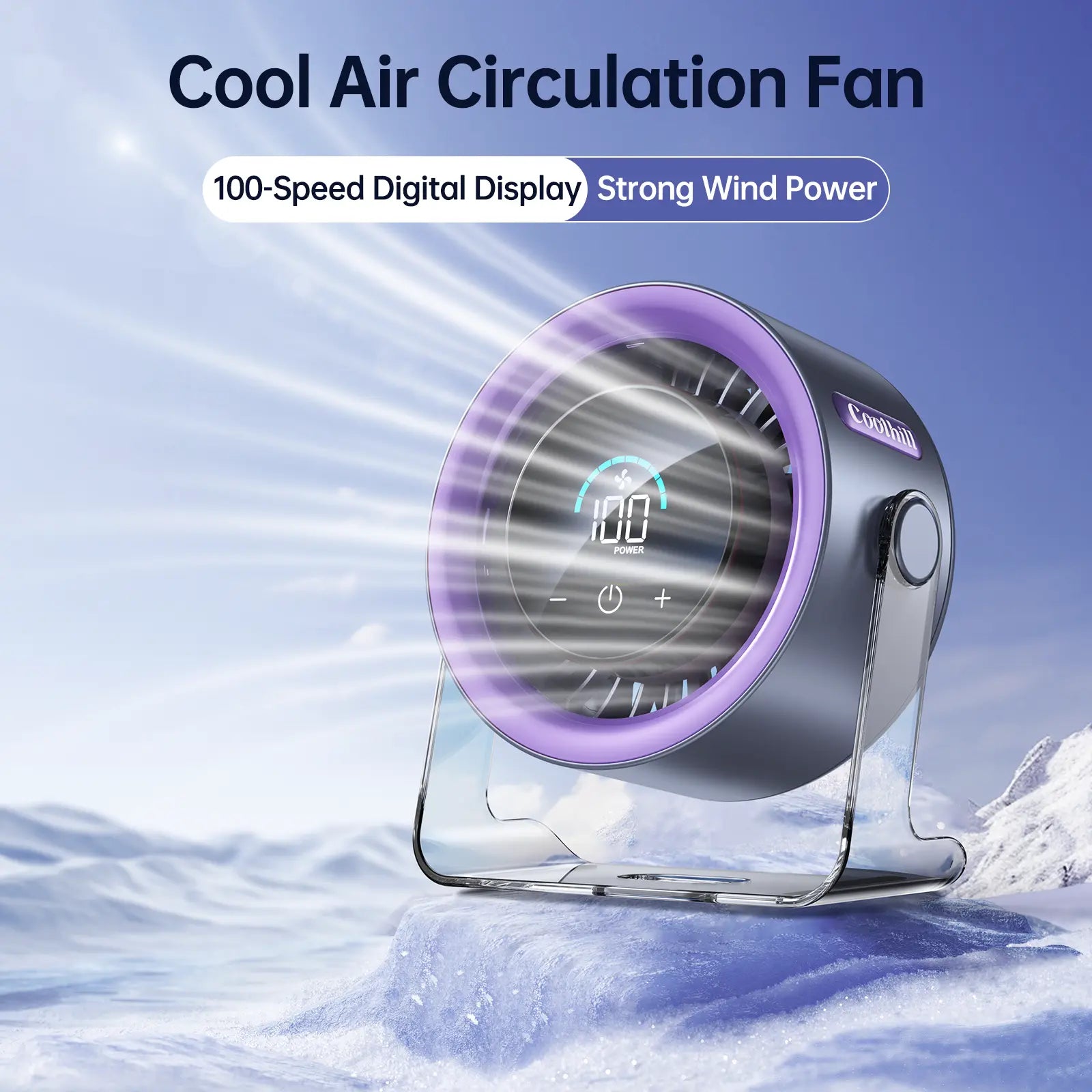 Experience Ultimate Comfort with the Coolhill 100-Speed Turbo Desktop Fan – Perfect for Home, Office, and Travel!