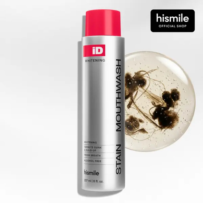 Transform Your Smile with Hismile iD Stain Whitening Mouthwash - Fresh Mint Flavor for Bright, Clean Teeth (237ml)