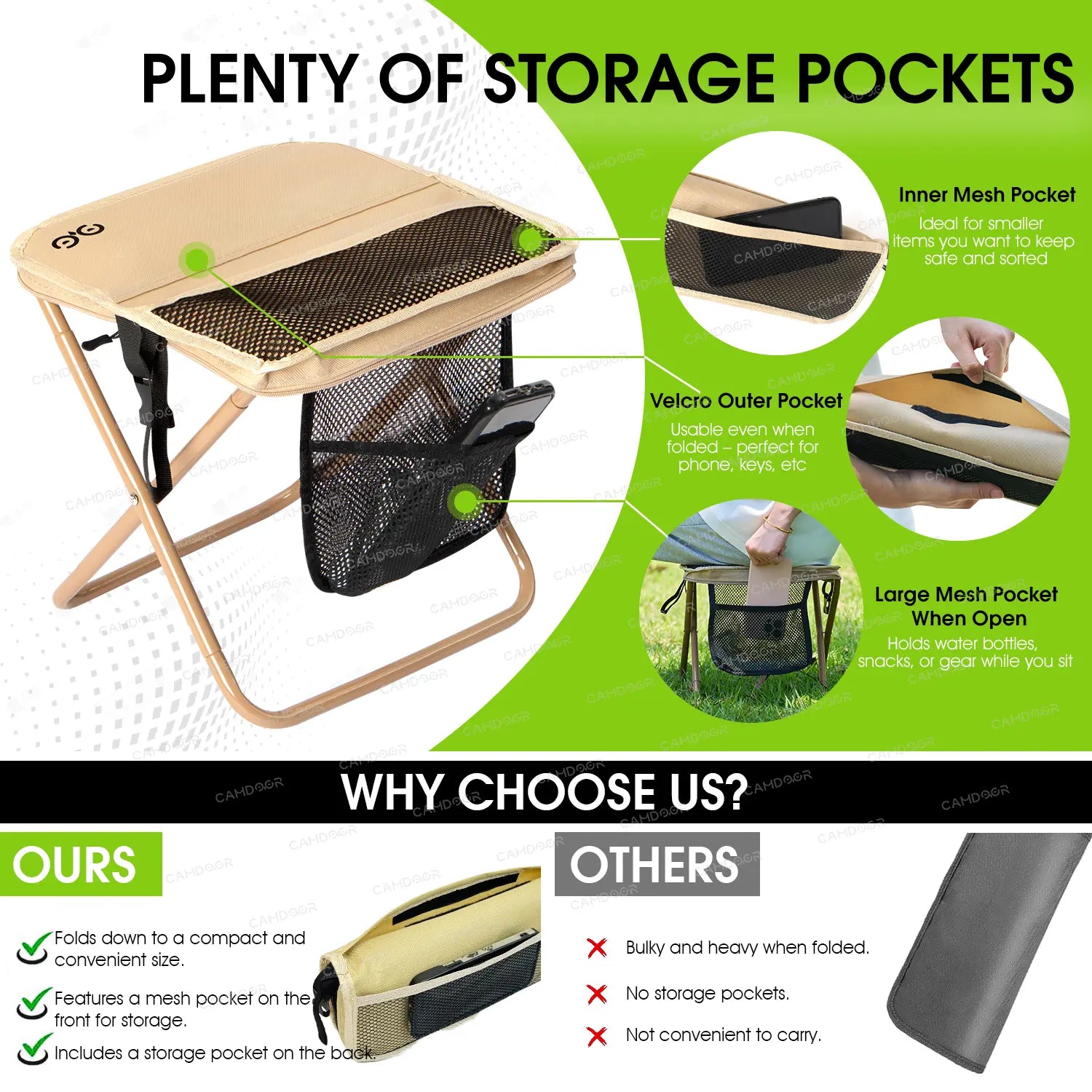 Experience Ultimate Comfort with the Camdoor Ultra-Lightweight Folding Sports Chair - Perfect for Outdoor Adventures!