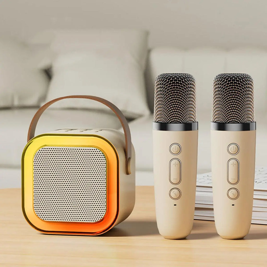 Portable Wireless Karaoke Machine with Wireless Microphone, 1 Set Hifi Stereo Sound KTV Speaker System, Wireless Speaker with RGB Colorful LED Lights