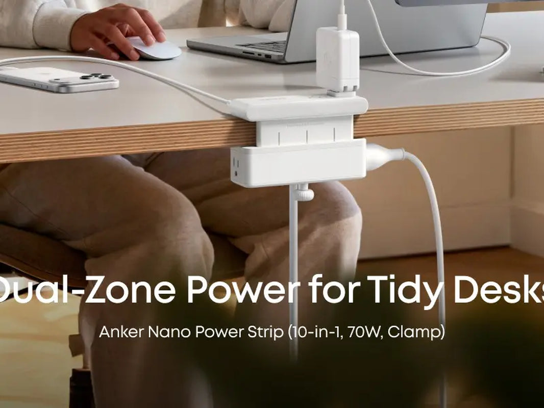 Anker Nano Power Strip, Desk Clamp with 1500J Surge Protection,5 Ft Extension Cord, 70W Max Gaming Desk Accessory, 6 AC, 2 USB A, 2 USB C, Home Office Essential, Fitts 0.6 - 1.8" Tabletop Edge Tiktokshopspringglowup