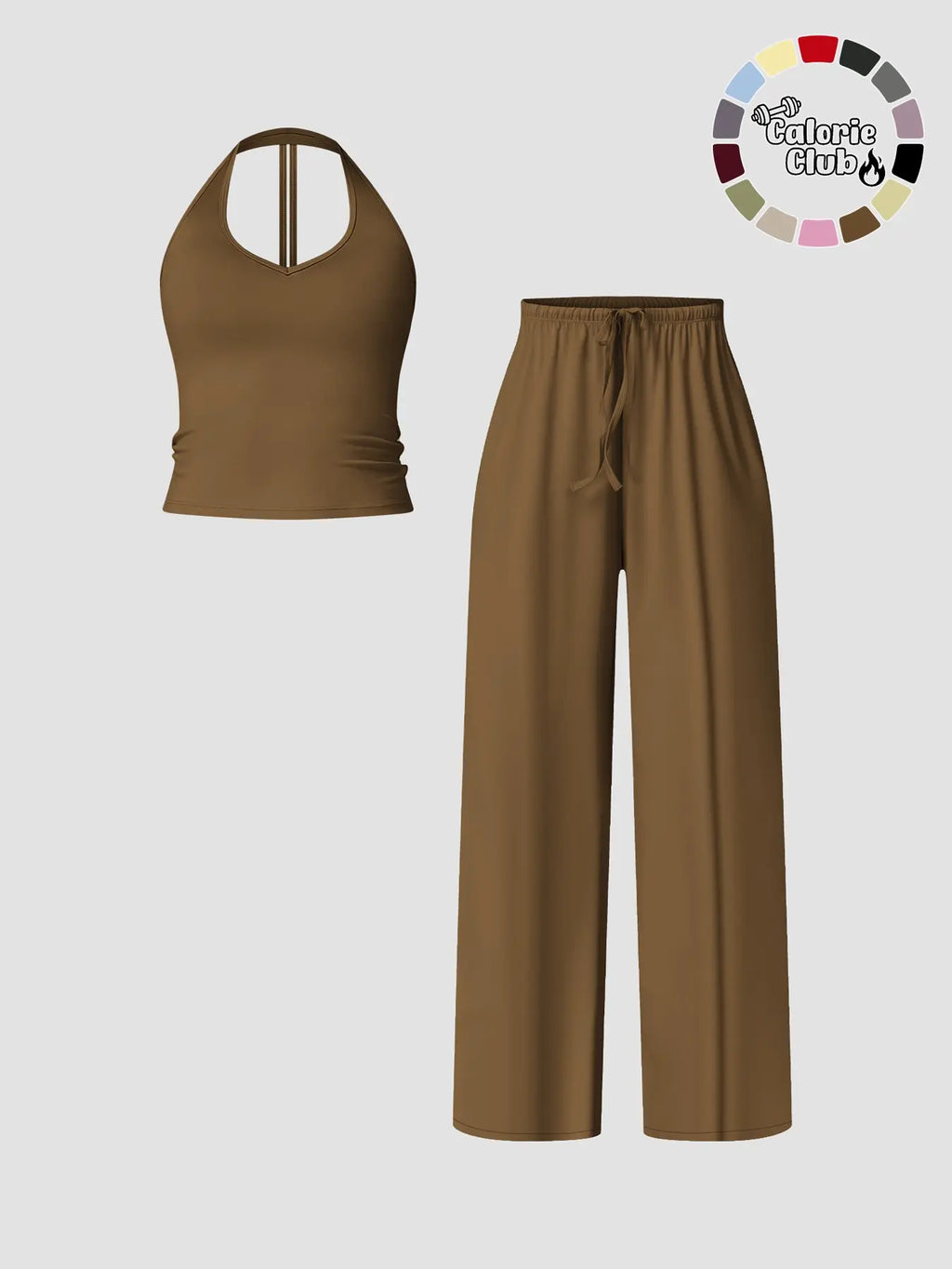 Women'S Quick-Dry Sports Tank Top, Casual High-Waisted Bell Bottoms, Comfortable Sporty, All-Season Plain Style, Sports Wear Set