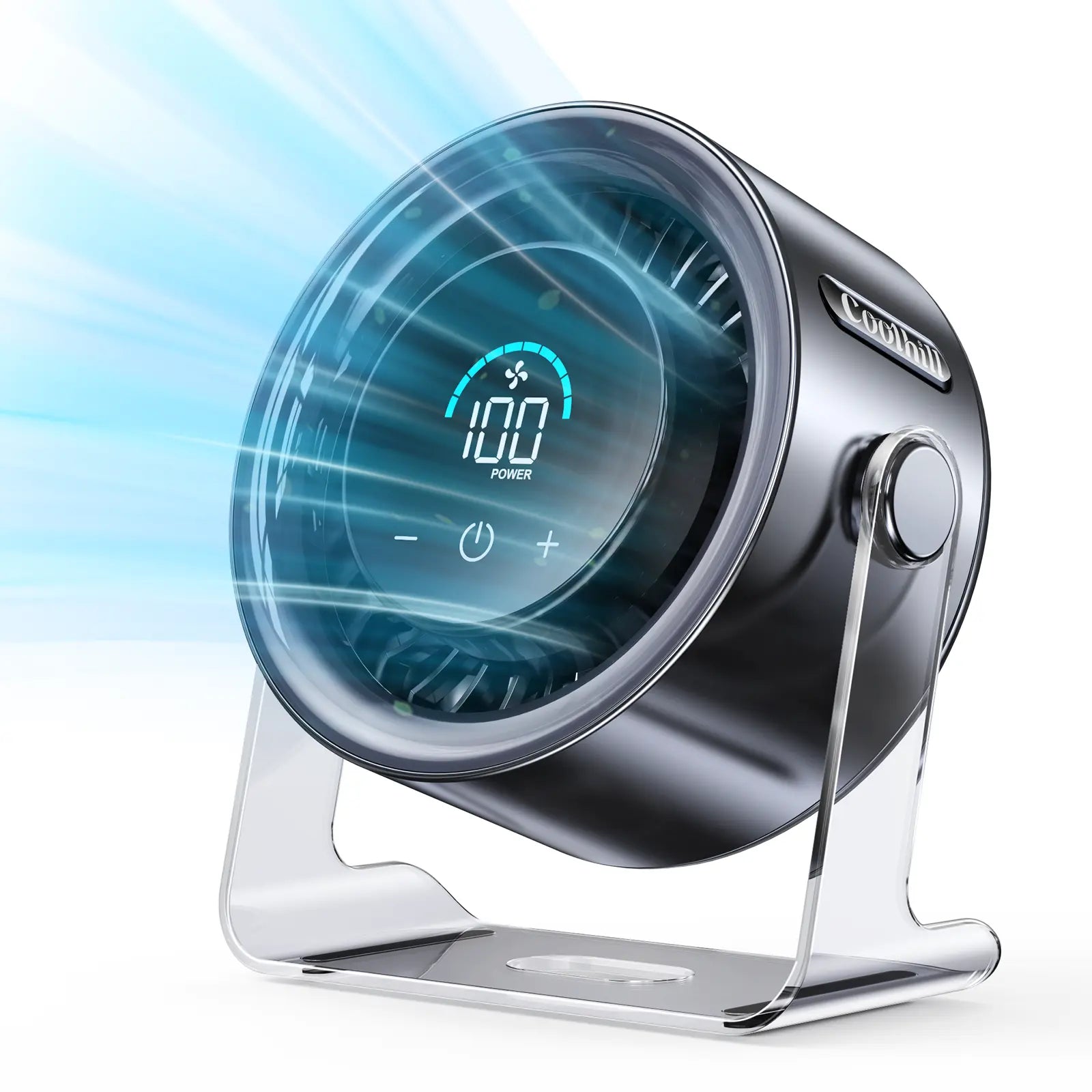 Experience Ultimate Comfort with the Coolhill 100-Speed Turbo Desktop Fan – Perfect for Home, Office, and Travel!