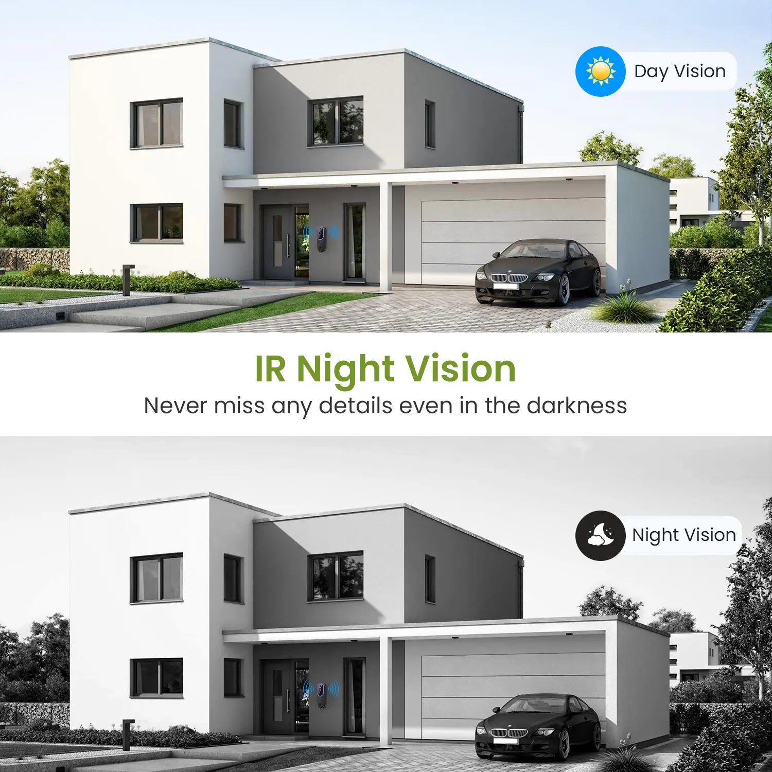 Elevate Your Home Security with Our Smart Wireless Video Doorbell Camera - 1080P HD, AI Human Detection, Night Vision, Two-Way Audio, and Easy Installation!