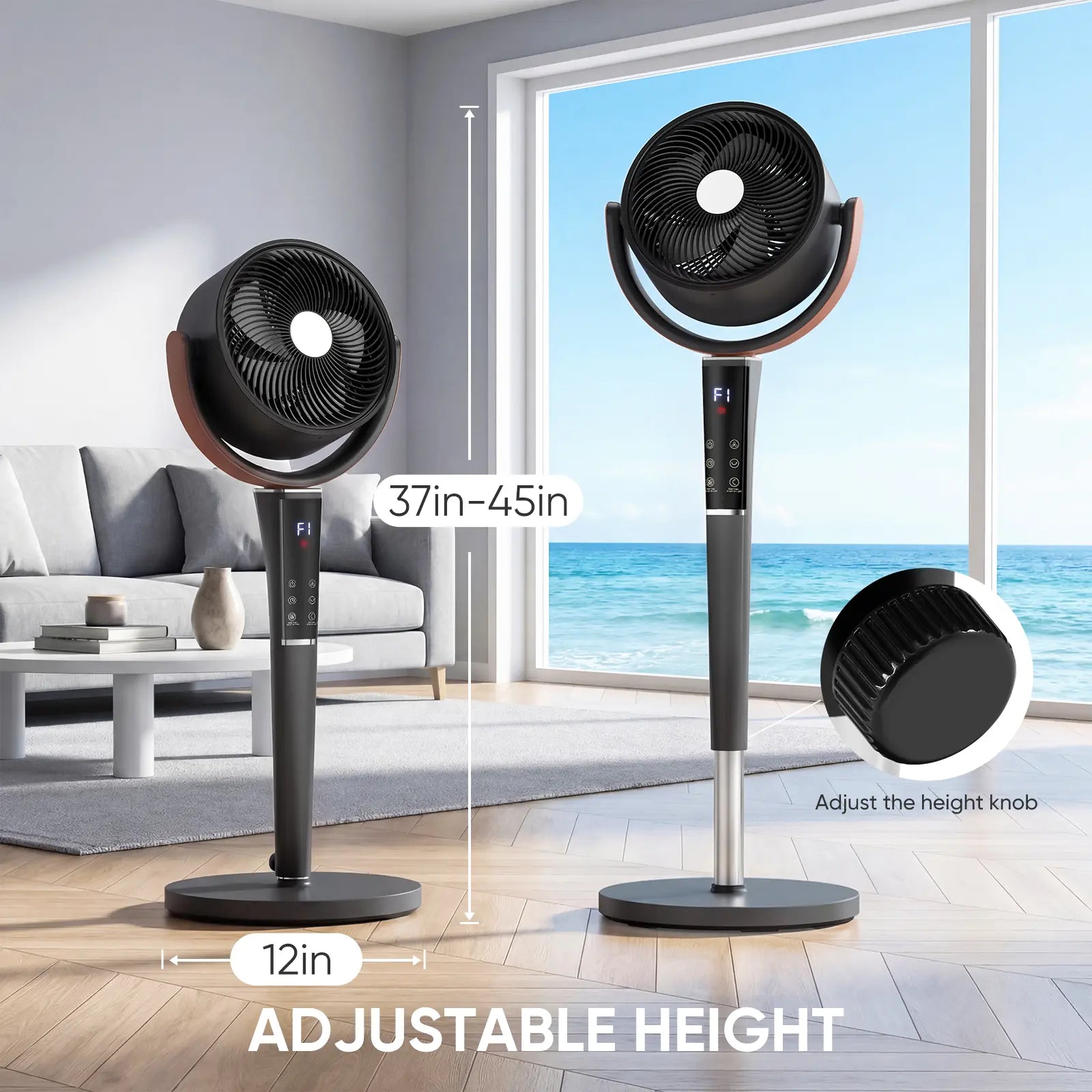 Experience Ultimate Comfort with Our Ultra-Quiet 20Db Bedroom Pedestal Fan - 15 Speeds, 5 Modes, and 120° Oscillation for Perfect Airflow!