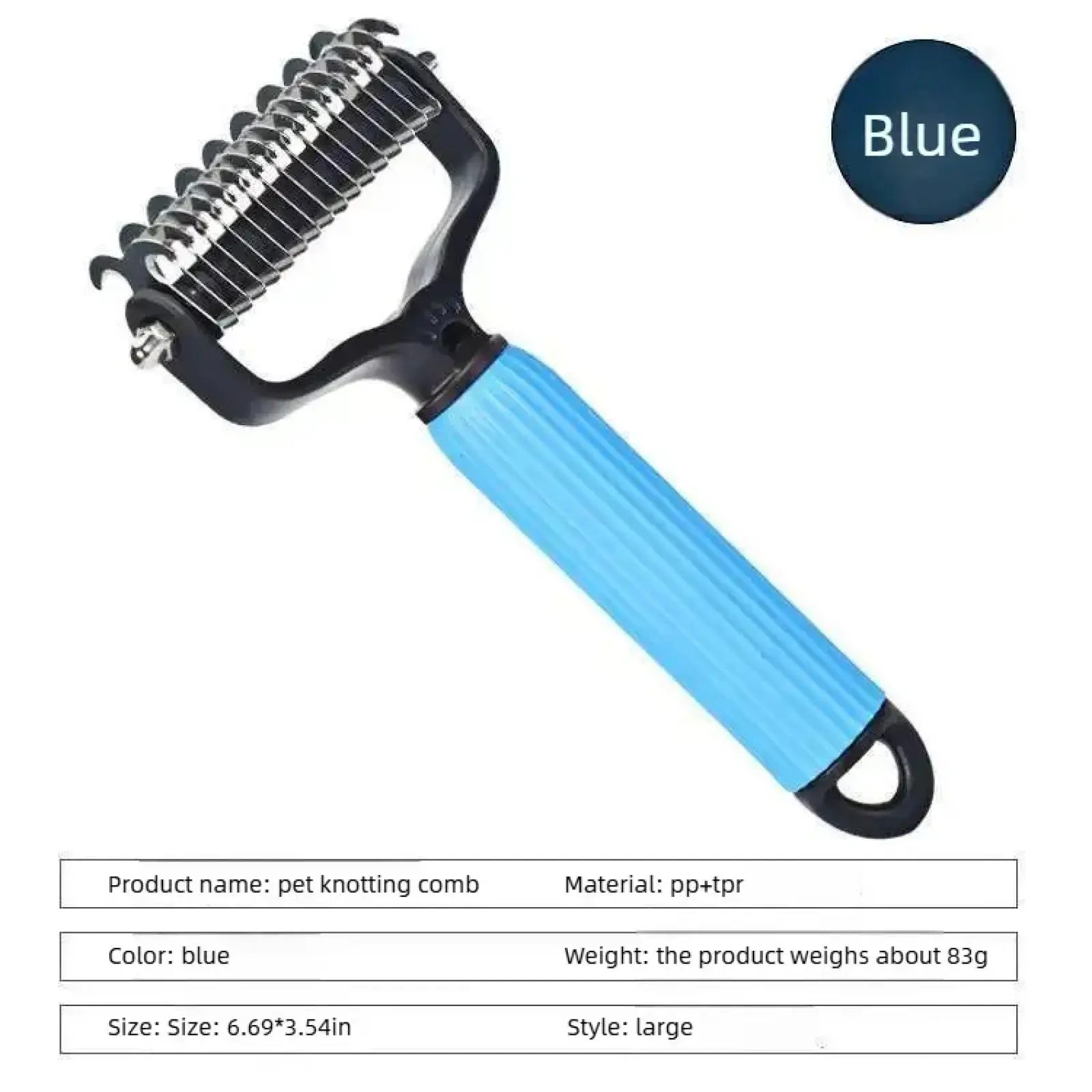 Ultimate Pet Grooming Tool: Universal Double-Sided Detangling Comb for Dogs - Stainless Steel Design for Effective Shedding and Matted Hair Removal