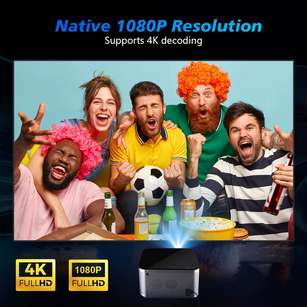 Transform Your Home Cinema Experience with the Android 11 4K Smart Projector - 580 ANSI Lumens, Full HD 1920x1080P, WiFi6 & Bluetooth 5.0, Voice Control, and Stunning Image Quality!