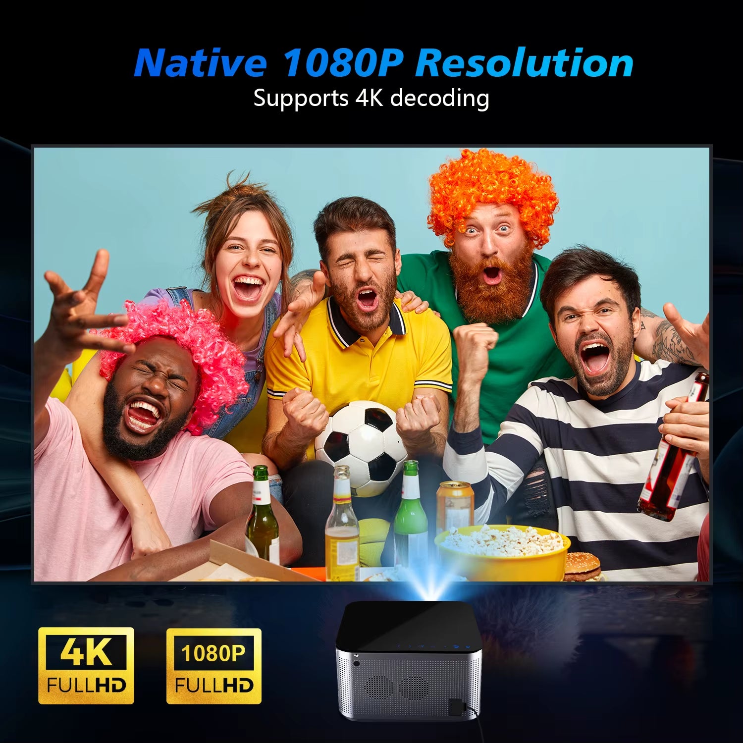 Transform Your Home Cinema Experience with the Android 11 4K Smart Projector - 580 ANSI Lumens, Full HD 1920x1080P, WiFi6 & Bluetooth 5.0, Voice Control, and Stunning Image Quality!