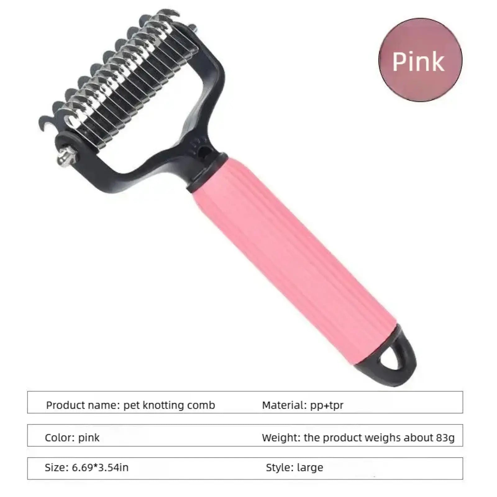Ultimate Pet Grooming Tool: Universal Double-Sided Detangling Comb for Dogs - Stainless Steel Design for Effective Shedding and Matted Hair Removal