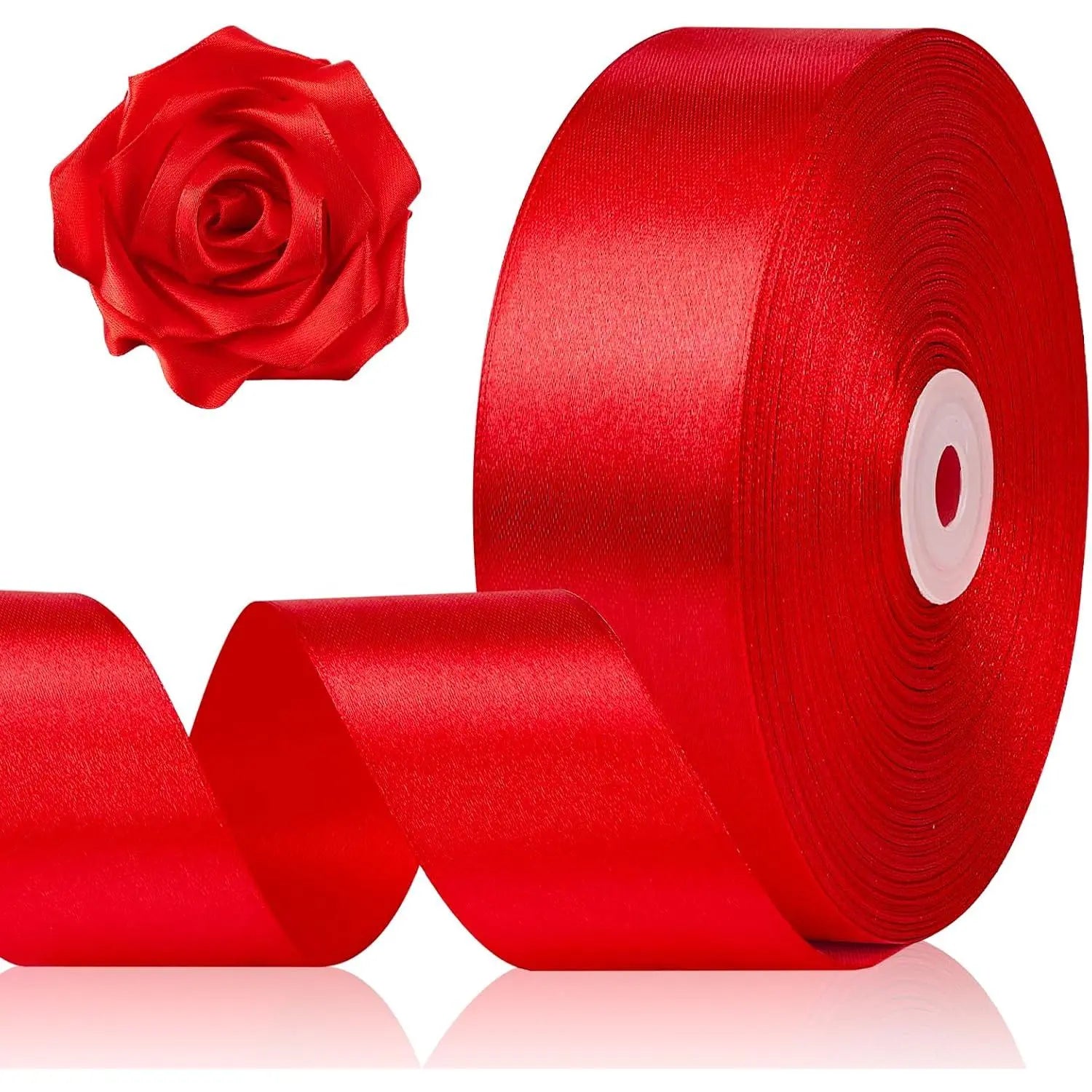 Elevate Your Crafting with 1-1/2 Inch Black Satin Ribbon - 100 Yards of Luxurious Versatility for Every Occasion