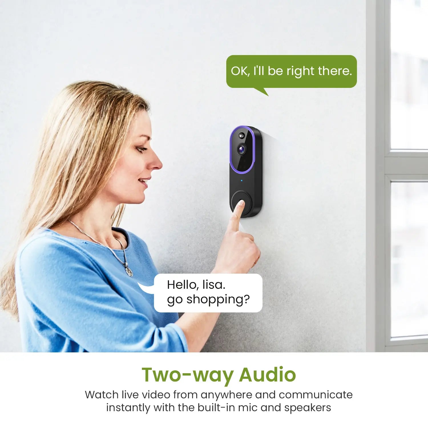 Elevate Your Home Security with Our Smart Wireless Video Doorbell Camera - 1080P HD, AI Human Detection, Night Vision, Two-Way Audio, and Easy Installation!