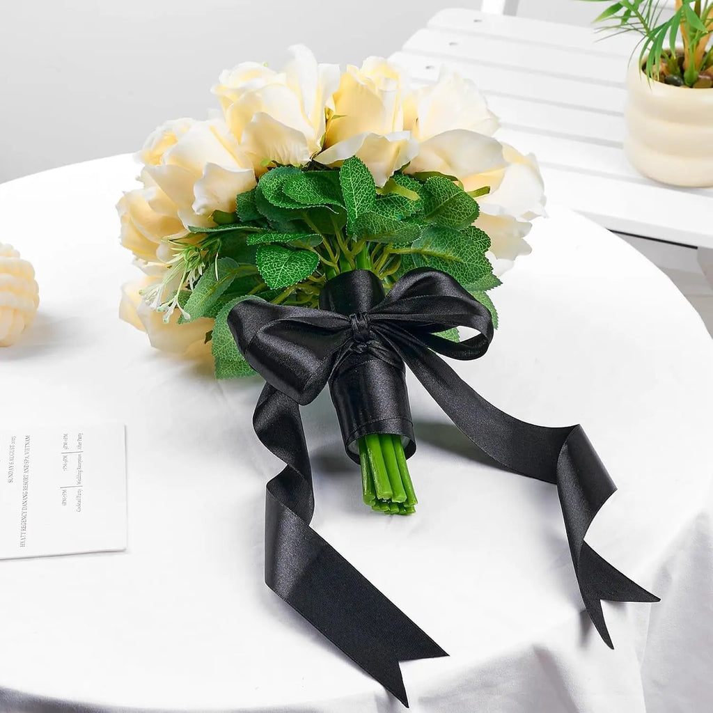 Elevate Your Crafting with 1-1/2 Inch Black Satin Ribbon - 100 Yards of Luxurious Versatility for Every Occasion